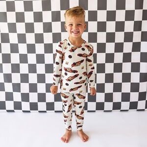 Posh peanut Disney cars lightening McQueen Print 2 piece Pajama Set